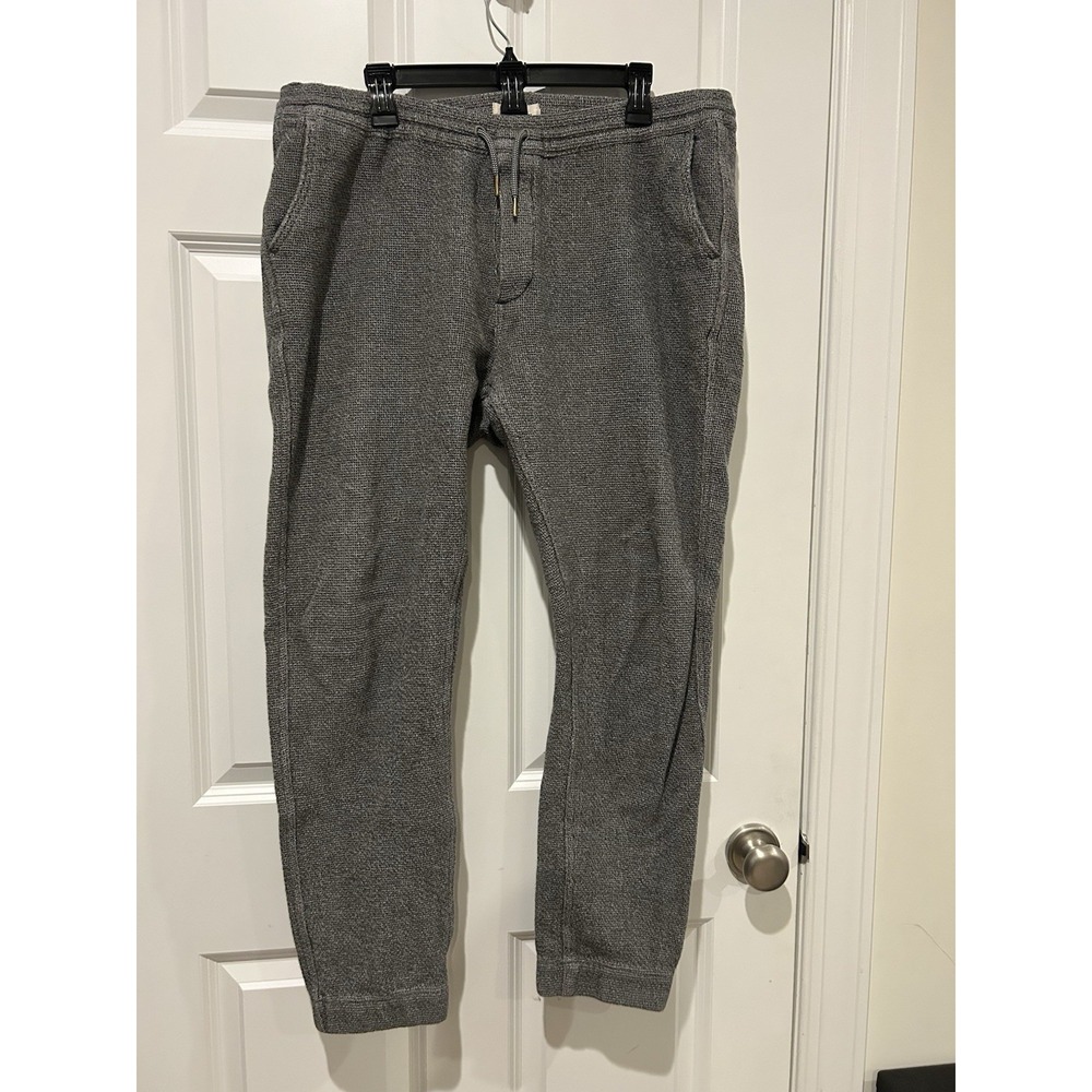 Taylor Stitch The Apres Pant Men's XL Gray Sashiko Textured Cotton Knit Joggers